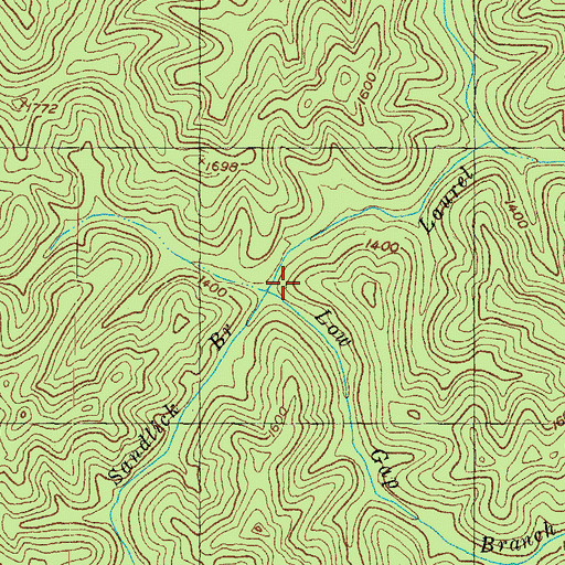 Topographic Map of Sandlick Branch, KY