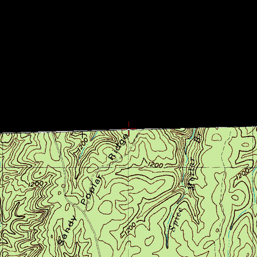 Topographic Map of Sandy Poplar Ridge, KY