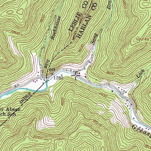 Topographic Map of Sang Branch, KY