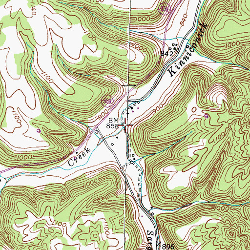 Topographic Map of Sargent Branch, KY