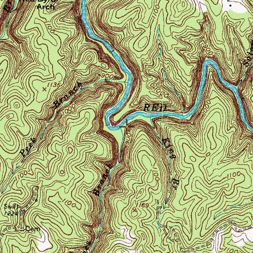 Topographic Map of Sarges Branch, KY