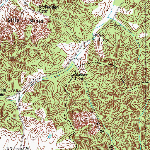 Topographic Map of Sasser Cemetery, KY