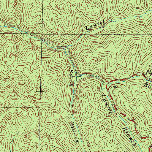 Topographic Map of Sassy Branch, KY