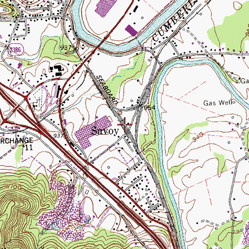 Topographic Map of Savoy, KY