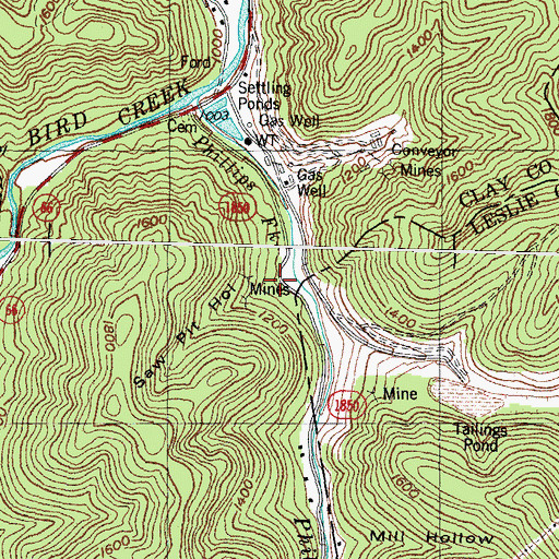 Topographic Map of Saw Pit Hollow, KY