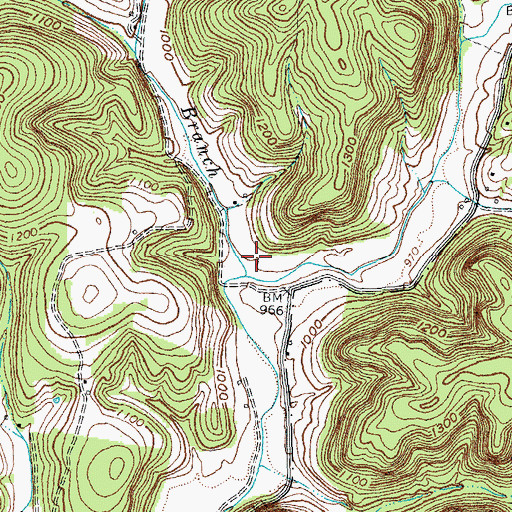Topographic Map of Scaffold Cane Branch, KY
