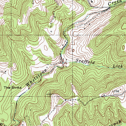Topographic Map of Scaffold Lick, KY
