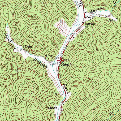 Topographic Map of Scalf, KY