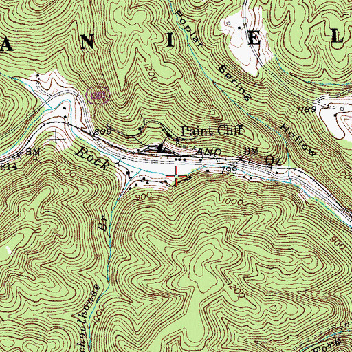 Topographic Map of Schoolhouse Branch, KY