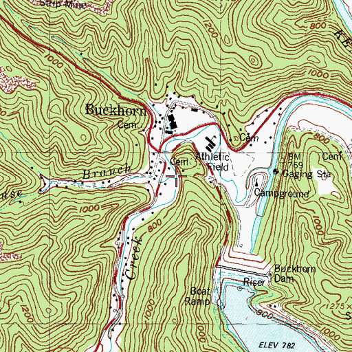 Topographic Map of Schoolhouse Branch, KY