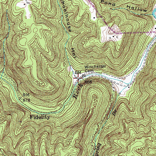 Topographic Map of Schoolhouse Hollow, KY