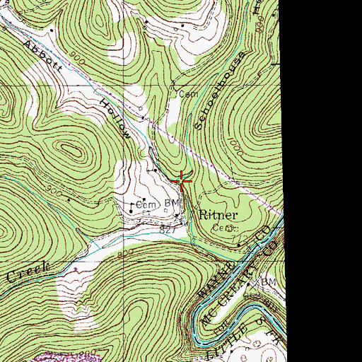Topographic Map of Schoolhouse Hollow, KY