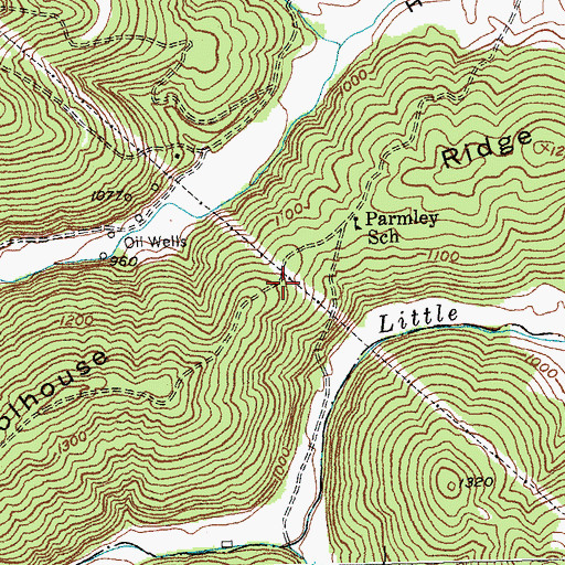 Topographic Map of Schoolhouse Ridge, KY