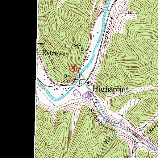 Topographic Map of Seagraves Creek, KY