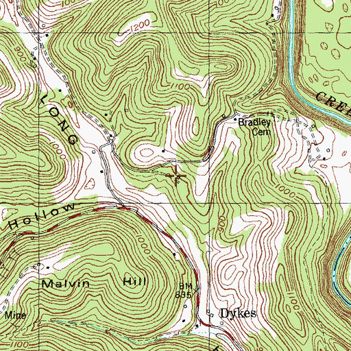 Topographic Map of Sears School, KY
