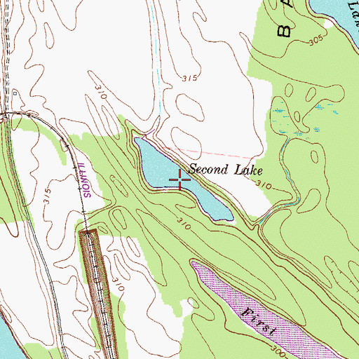 Topographic Map of Second Lake, KY