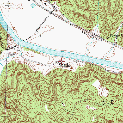 Topographic Map of Shade, KY