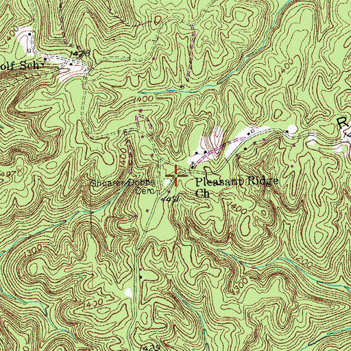 Topographic Map of Shearer- Dobbs Cemetery, KY