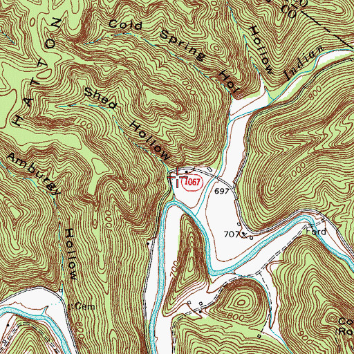 Topographic Map of Shed Hollow, KY