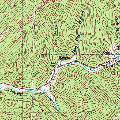Topographic Map of Shep Hollow, KY