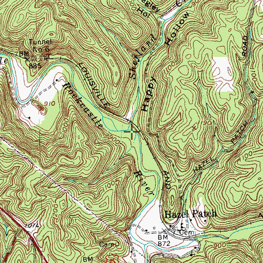 Topographic Map of Shetland Creek, KY