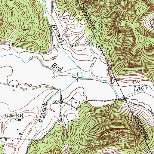 Topographic Map of Shirley Branch, KY