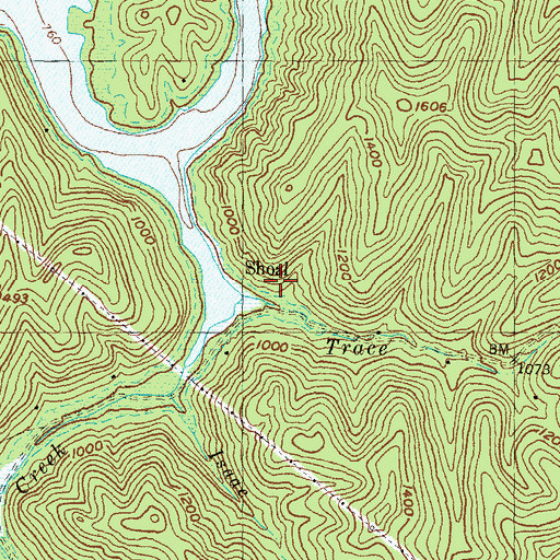 Topographic Map of Shoal, KY