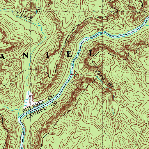 Topographic Map of Shop Branch, KY