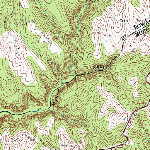 Topographic Map of Shop Branch, KY