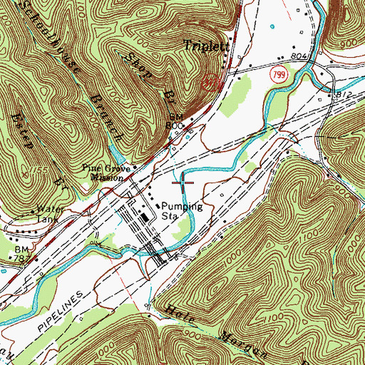 Topographic Map of Shop Branch, KY