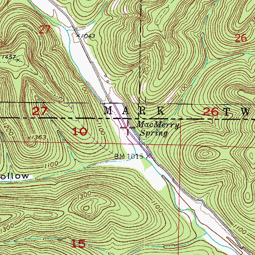Topographic Map of MacMerry Spring, AR