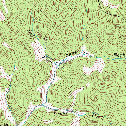 Topographic Map of Shop Fork, KY