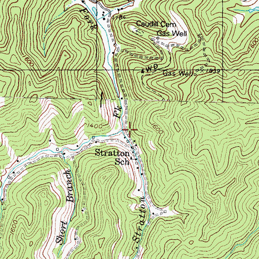 Topographic Map of Short Branch, KY