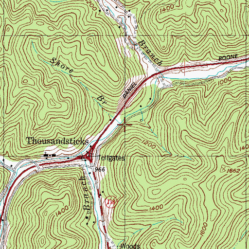 Topographic Map of Short Branch, KY