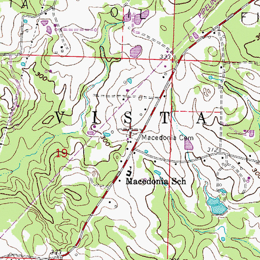 Topographic Map of Macedonia Cemetery, AR