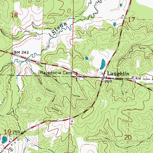 Topographic Map of Macedonia Cemetery, AR