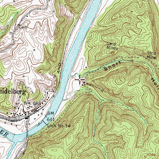Topographic Map of Short Hollow, KY