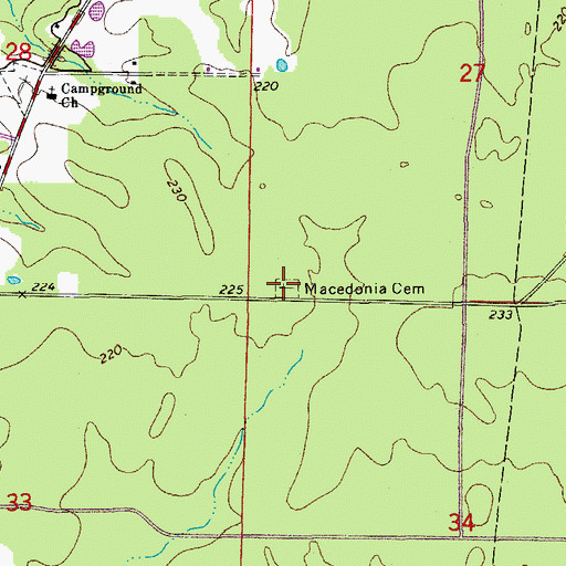 Topographic Map of Macedonia Cemetery, AR