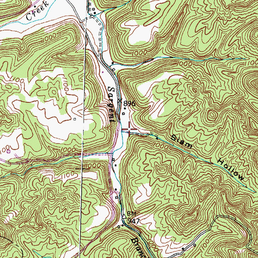 Topographic Map of Siam Hollow, KY