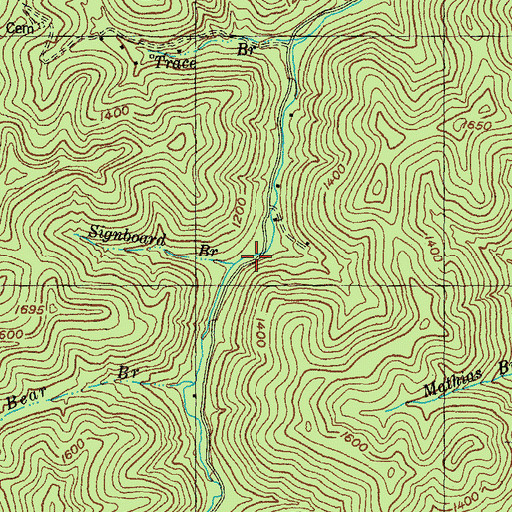 Topographic Map of Signboard Branch, KY