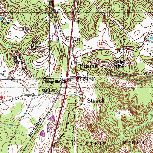 Topographic Map of Silerville Church, KY