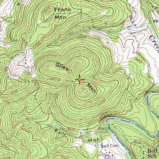 Topographic Map of Siles Mountain, KY