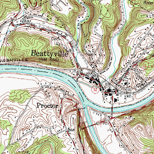 Topographic Map of Silver Creek, KY