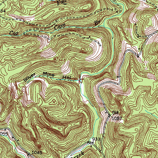 Topographic Map of Silver Mine Hollow, KY