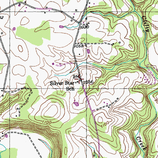 Topographic Map of Silver Star School, KY