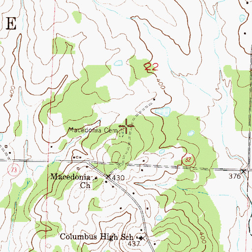 Topographic Map of Macedonia Cemetery, AR