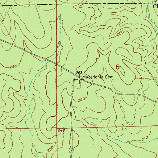 Topographic Map of Macedonia Cemetery, AR