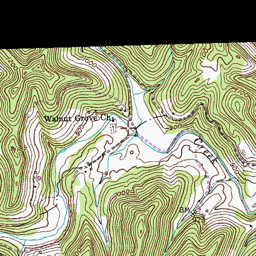 Topographic Map of Sinking Branch, KY