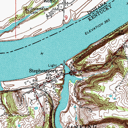Topographic Map of Sinking Creek, KY
