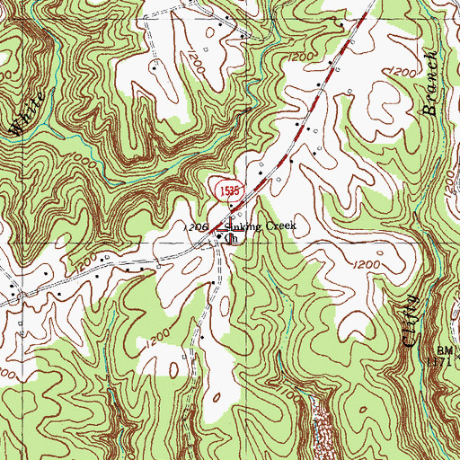 Topographic Map of Sinking Creek Baptist Church, KY